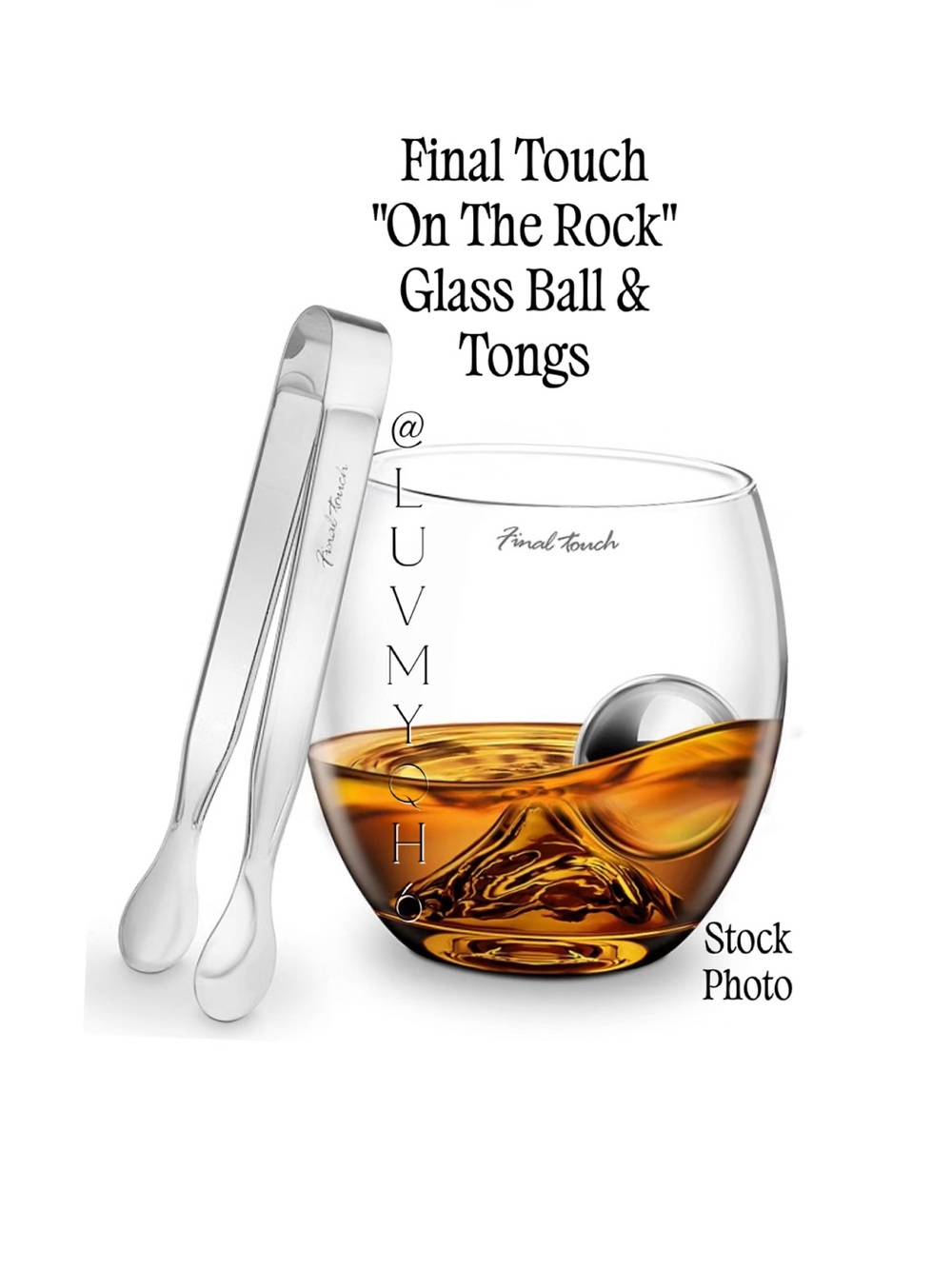 Final Touch "On The Rock" Glass Ball & Tongs